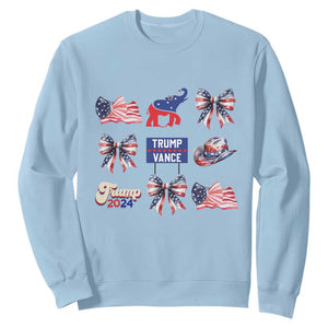 Trump Vance Supporter 2024 Sweatshirt American Flag Coquette Aesthetic TS11 Light Blue Print Your Wear