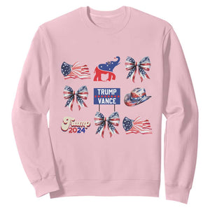 Trump Vance Supporter 2024 Sweatshirt American Flag Coquette Aesthetic TS11 Light Pink Print Your Wear