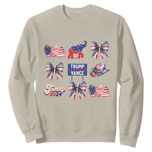 Trump Vance Supporter 2024 Sweatshirt American Flag Coquette Aesthetic TS11 Sand Print Your Wear