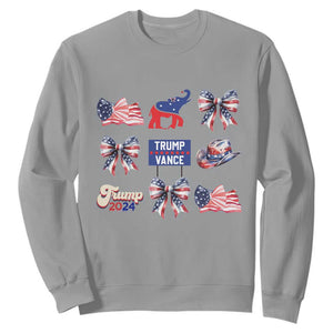 Trump Vance Supporter 2024 Sweatshirt American Flag Coquette Aesthetic TS11 Sport Gray Print Your Wear