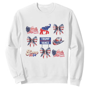 Trump Vance Supporter 2024 Sweatshirt American Flag Coquette Aesthetic TS11 White Print Your Wear