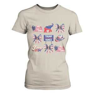 Trump Vance Supporter 2024 T Shirt For Women American Flag Coquette Aesthetic TS11 Sand Print Your Wear