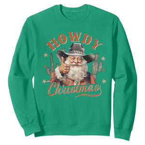 Funny Western Xmas Sweatshirt Howdy Christmas Retro Cowboy Santa Country TS11 Irish Green Print Your Wear