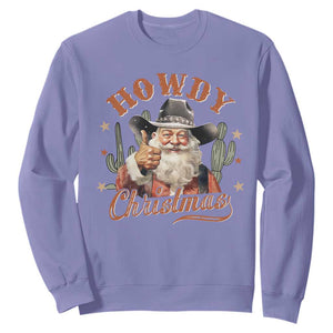 Funny Western Xmas Sweatshirt Howdy Christmas Retro Cowboy Santa Country TS11 Violet Print Your Wear