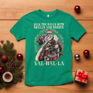 Viking Christmas T Shirt Deck The Halls With Skulls And Bodies Valhalla TS11 Irish Green Print Your Wear