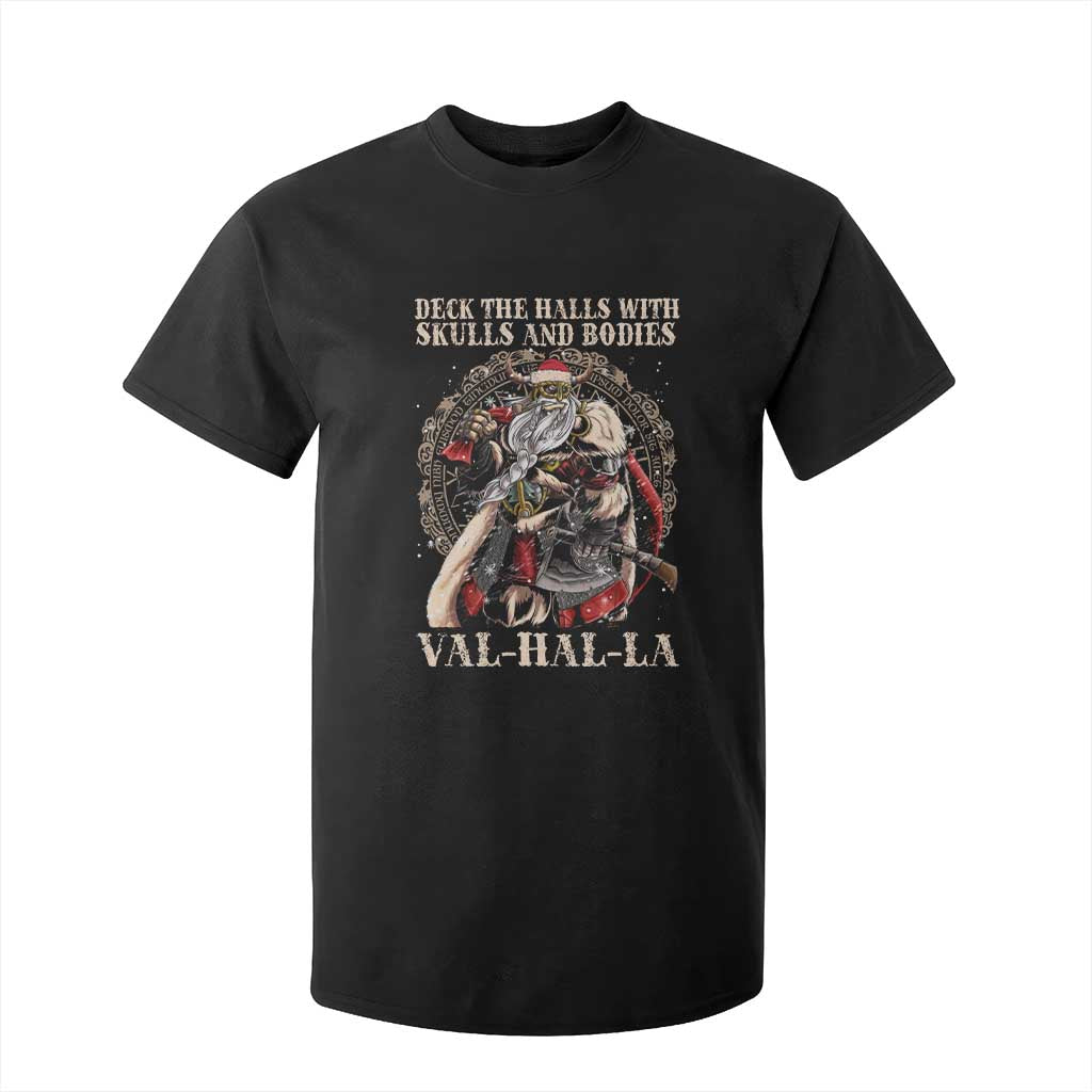 Viking Christmas T Shirt For Kid Deck The Halls With Skulls And Bodies Valhalla TS11 Black Print Your Wear