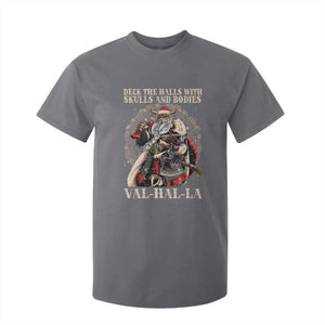 Viking Christmas T Shirt For Kid Deck The Halls With Skulls And Bodies Valhalla TS11 Charcoal Print Your Wear