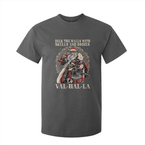 Viking Christmas T Shirt For Kid Deck The Halls With Skulls And Bodies Valhalla TS11 Dark Heather Print Your Wear