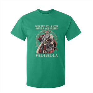 Viking Christmas T Shirt For Kid Deck The Halls With Skulls And Bodies Valhalla TS11 Irish Green Print Your Wear