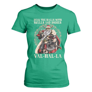 Viking Christmas T Shirt For Women Deck The Halls With Skulls And Bodies Valhalla TS11 Irish Green Print Your Wear