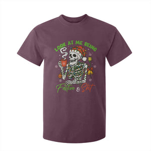 Look At Me Being Festive And Shit T Shirt For Kid Funny Christmas Skeleton TS11 Maroon Print Your Wear