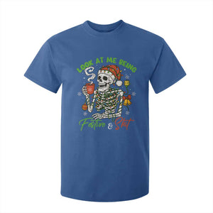 Look At Me Being Festive And Shit T Shirt For Kid Funny Christmas Skeleton TS11 Royal Blue Print Your Wear