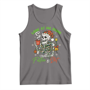 Look At Me Being Festive And Shit Tank Top Funny Christmas Skeleton TS11 Deep Heather Print Your Wear
