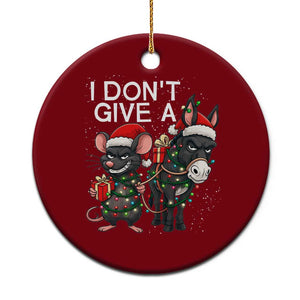 Funny Christmas I Dont Give a Rats Ass Ceramic Ornament Donkey And Mouse Xmas Holiday TS11 1pc Red Print Your Wear