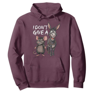 Funny I Dont Give a Rats Ass Hoodie Donkey And Mouse Meme TS11 Maroon Print Your Wear