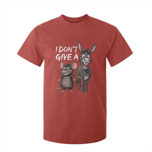 Funny I Dont Give a Rats Ass T Shirt For Kid Donkey And Mouse Meme TS11 Red Print Your Wear