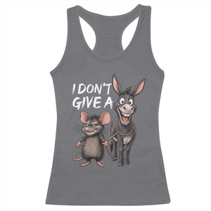 Funny I Dont Give a Rats Ass Racerback Tank Top Donkey And Mouse Meme TS11 Charcoal Print Your Wear