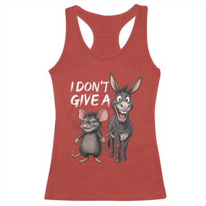 Funny I Dont Give a Rats Ass Racerback Tank Top Donkey And Mouse Meme TS11 Red Print Your Wear