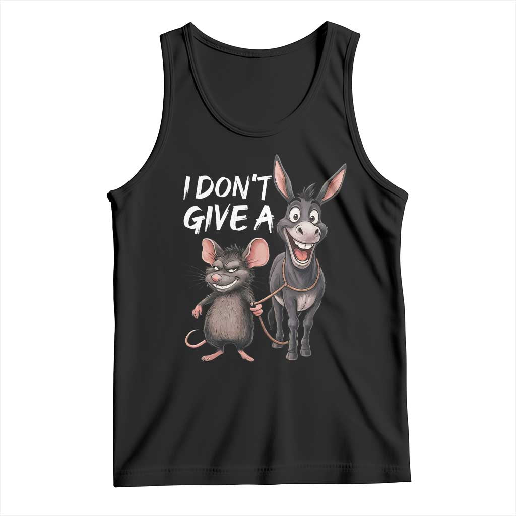 Funny I Dont Give a Rats Ass Tank Top Donkey And Mouse Meme TS11 Black Print Your Wear