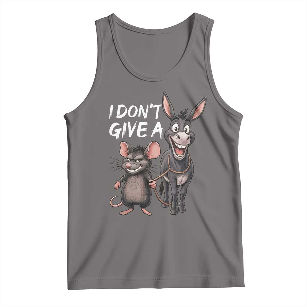 Funny I Dont Give a Rats Ass Tank Top Donkey And Mouse Meme TS11 Deep Heather Print Your Wear