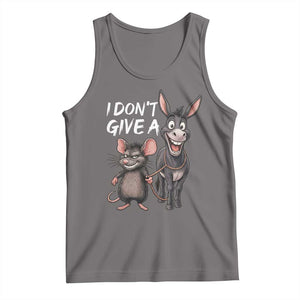 Funny I Dont Give a Rats Ass Tank Top Donkey And Mouse Meme TS11 Deep Heather Print Your Wear