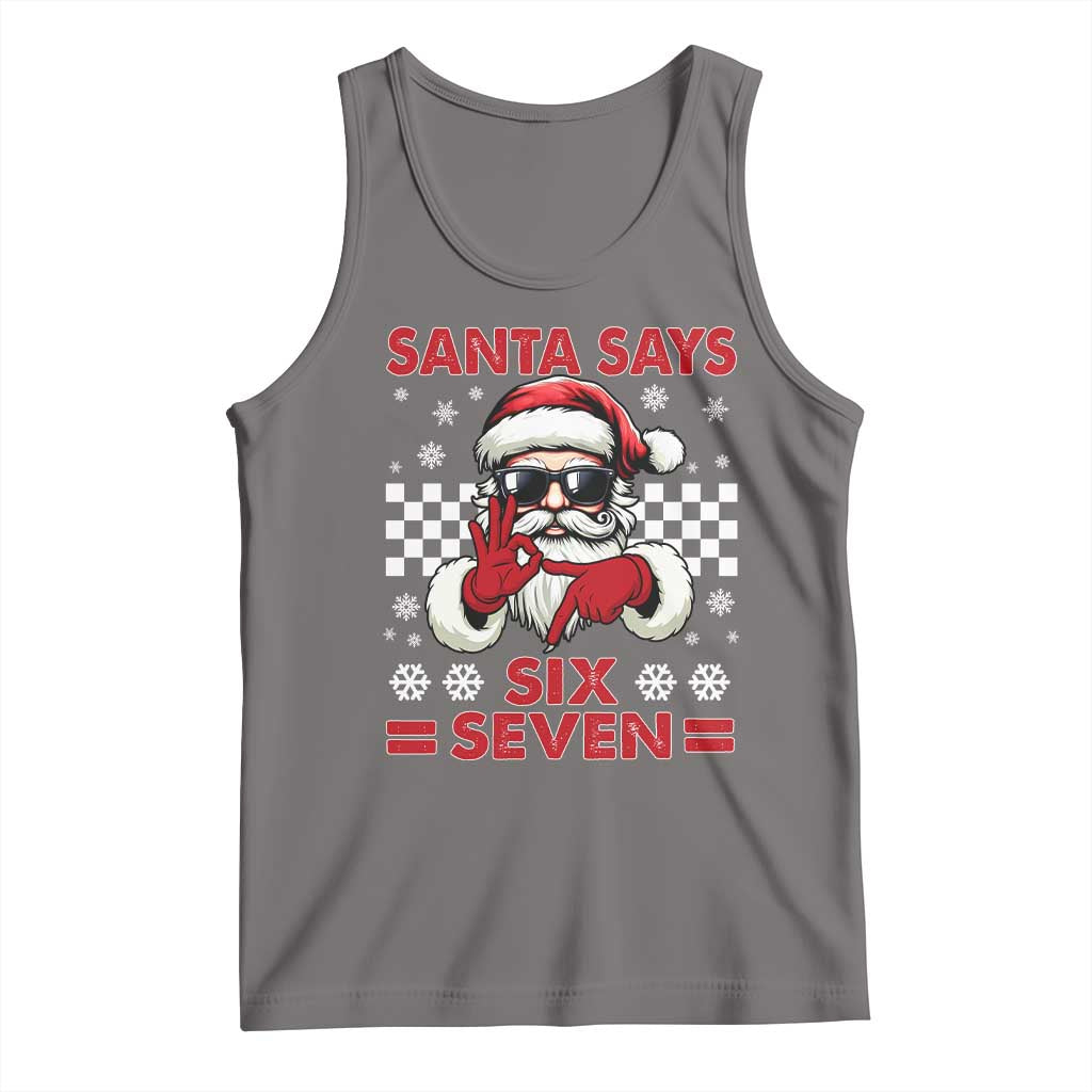 67 Christmas Tank Top Funny Santa Says Six Seven Meme Gen Alpha Slang TS11 Deep Heather Print Your Wear