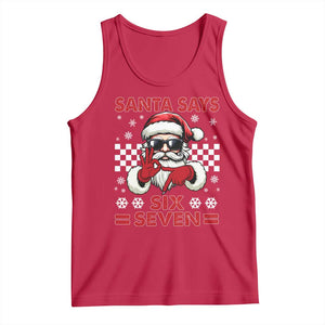 67 Christmas Tank Top Funny Santa Says Six Seven Meme Gen Alpha Slang TS11 Red Print Your Wear