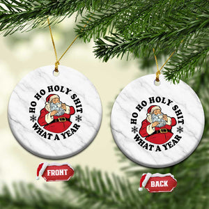Ho Ho Holy Shit What A Year Ceramic Ornament Funny Christmas Santa TS11 1pc White Marble Print Your Wear