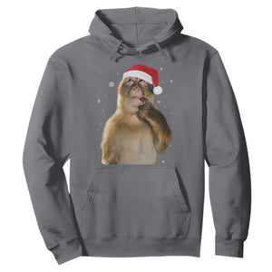 Christmas Thinking Monkey Meme Humor Brainrot Hoodie TS11 Charcoal Print Your Wear