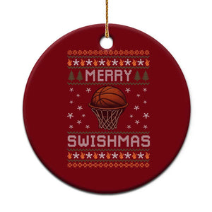 Funny Christmas Basketball Ceramic Ornament Merry Swishmas Ugly Xmas Swish Technique TS11 1pc Red Print Your Wear