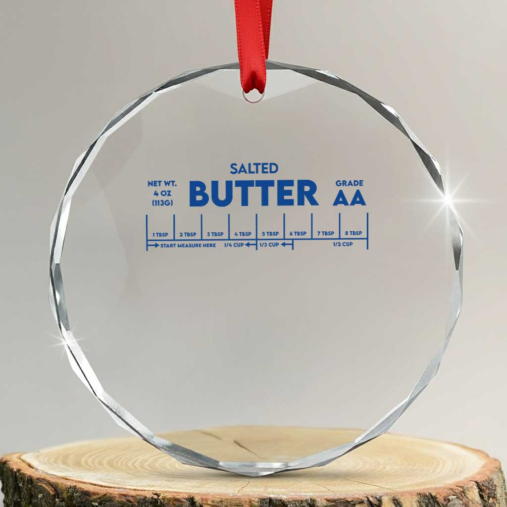 Smooth Salted Butter Funny Baker Halloween Simple Costume Crystal Glass Ornament
