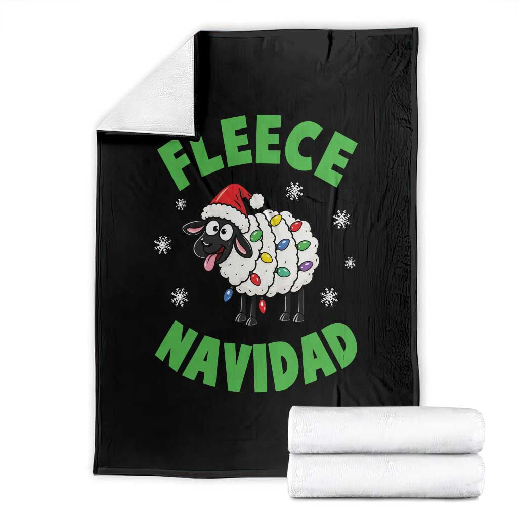 Fleece Navidad Funny Sheep Christmas Throw Blanket Festive Lamp Pun Farm Animals