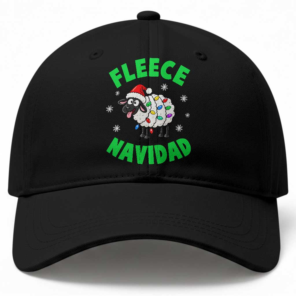 Fleece Navidad Funny Sheep Christmas Baseball Cap Festive Lamp Pun Farm Animals