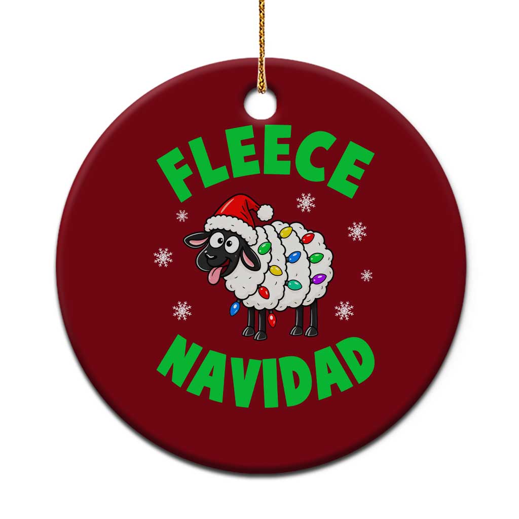Fleece Navidad Funny Sheep Christmas Ceramic Ornament Festive Lamp Pun Farm Animals