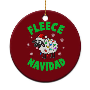 Fleece Navidad Funny Sheep Christmas Ceramic Ornament Festive Lamp Pun Farm Animals