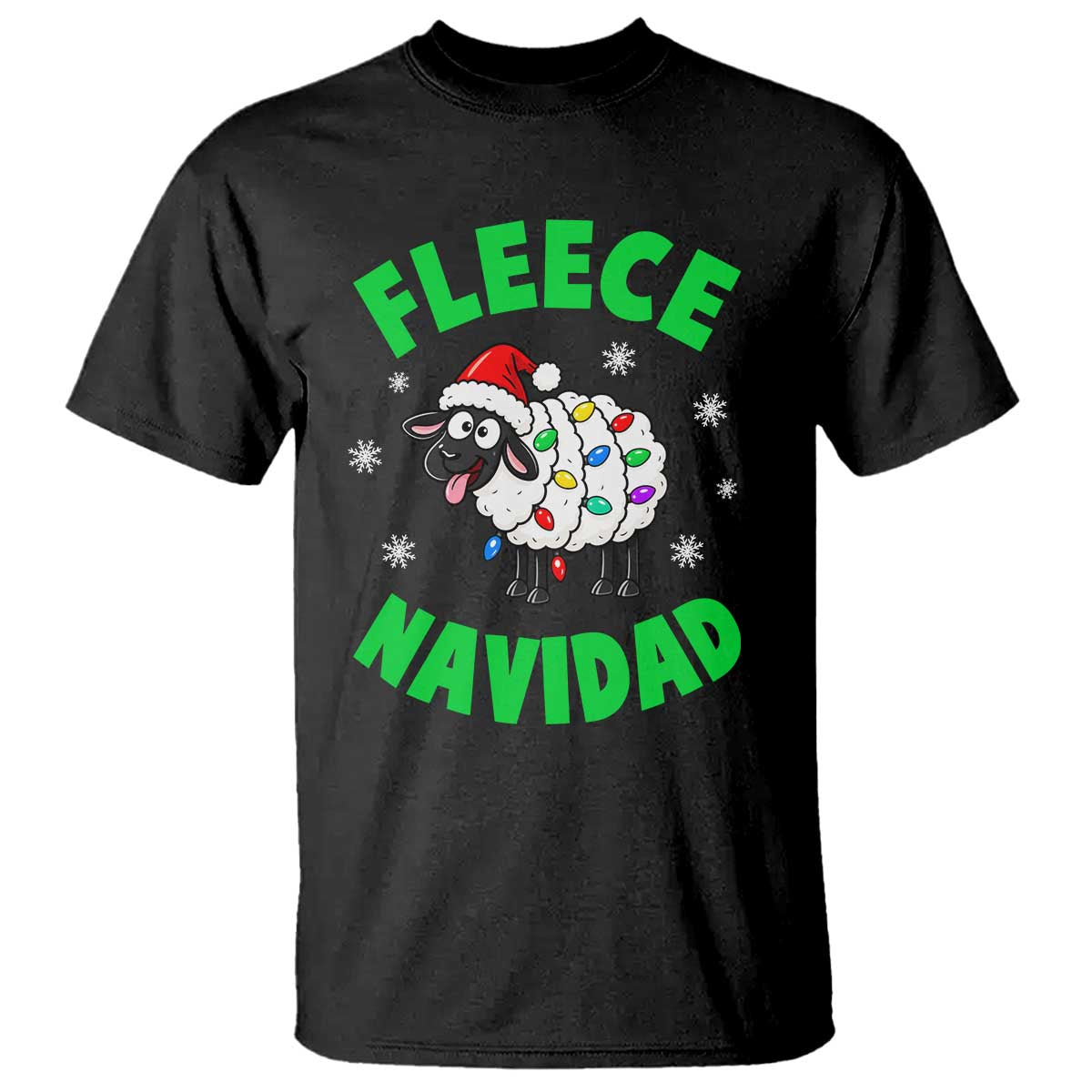 Fleece Navidad Funny Sheep Christmas T Shirt Festive Lamp Pun Farm Animals
