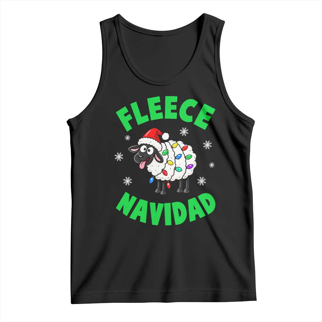 Fleece Navidad Funny Sheep Christmas Tank Top Festive Lamp Pun Farm Animals