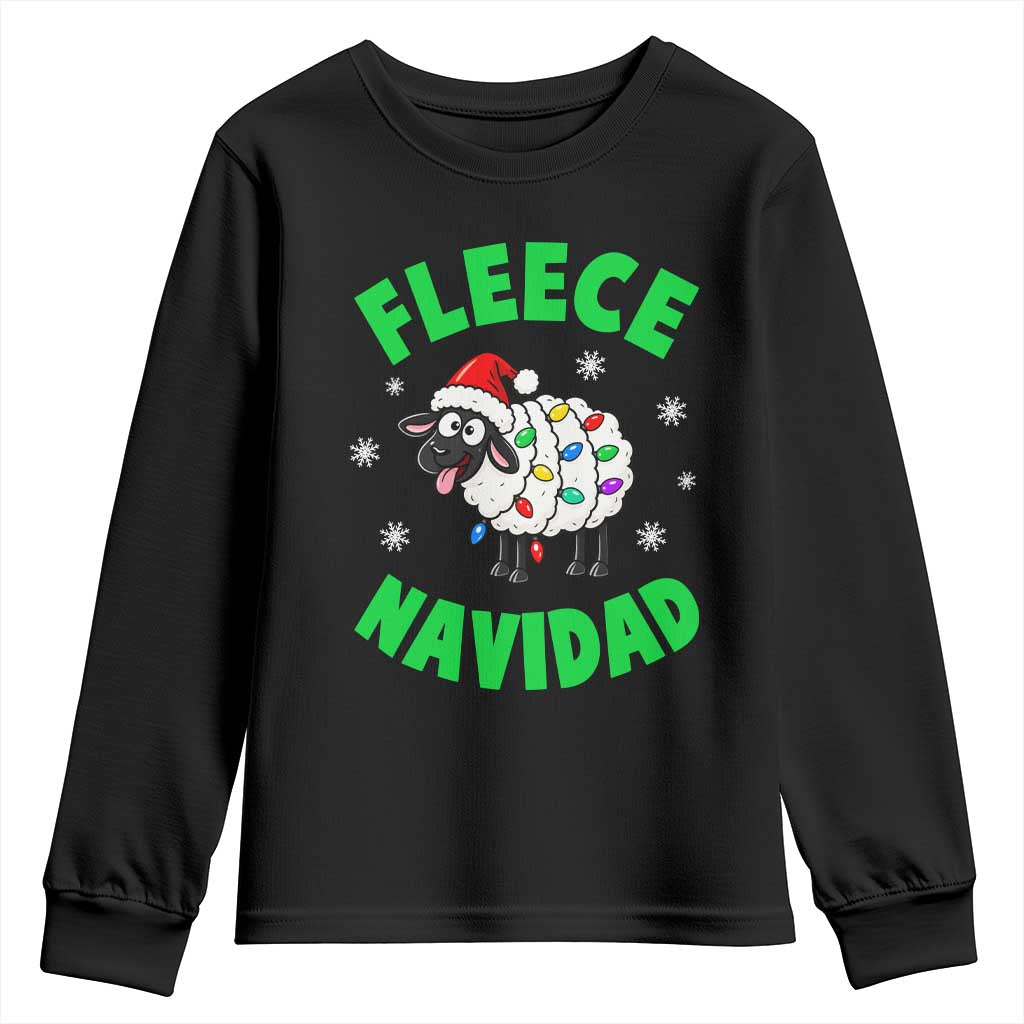 Fleece Navidad Funny Sheep Christmas Youth Sweatshirt Festive Lamp Pun Farm Animals