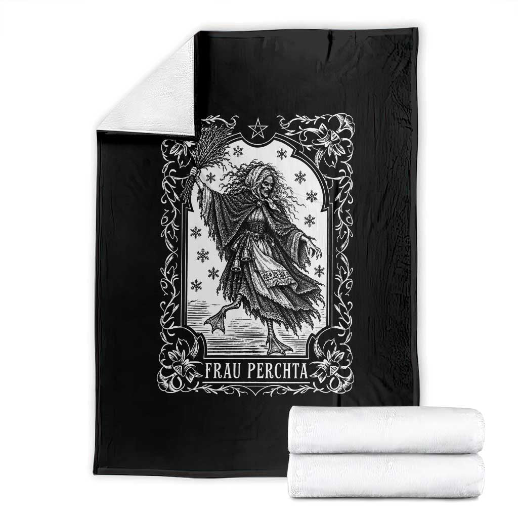 Frau Perchta Christmas Witch Throw Blanket Gothic Horror Folklore Alpine Pagan Xmas Holiday