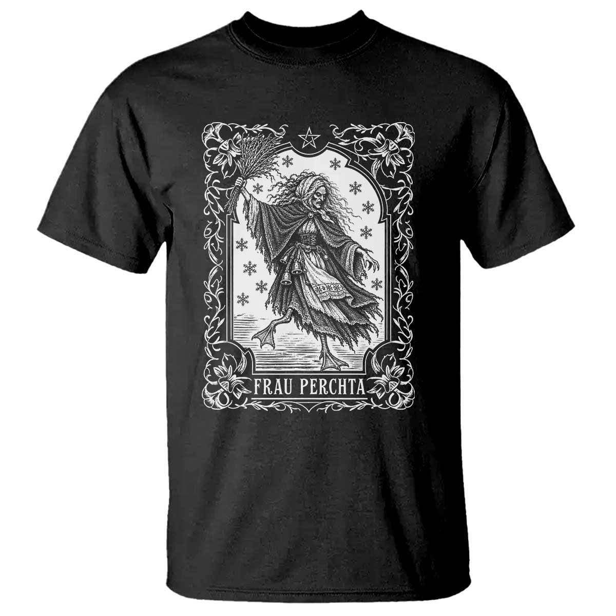 Frau Perchta Christmas Witch T Shirt Gothic Horror Folklore Alpine Pagan Xmas Holiday
