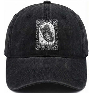 Frau Perchta Christmas Witch Washed Cotton Baseball Cap Gothic Horror Folklore Alpine Pagan Xmas Holiday