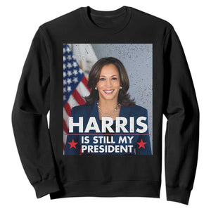 Kamala Supporter 2024 Sweatshirt Harris Is Still My President American Flag TS11 Black Print Your Wear