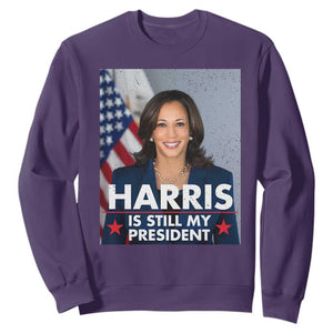 Kamala Supporter 2024 Sweatshirt Harris Is Still My President American Flag TS11 Purple Print Your Wear