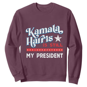 Harris Is Still My President Sweatshirt Vintage Star TS11 Maroon Print Your Wear