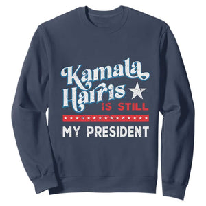 Harris Is Still My President Sweatshirt Vintage Star TS11 Navy Print Your Wear