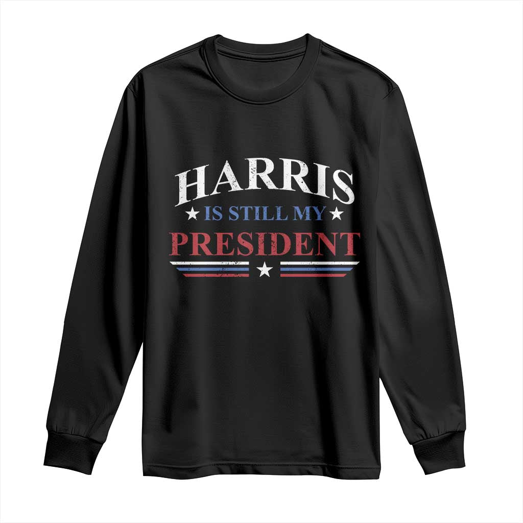 Harris Is Still My President Long Sleeve Shirt Star Striped TS11 Black Print Your Wear