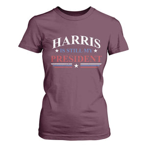 Harris Is Still My President T Shirt For Women Star Striped TS11 Maroon Print Your Wear