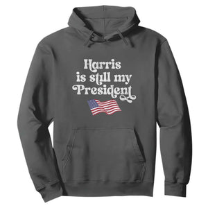 Harris Is Still My President Hoodie Vintage American Flag TS11 Dark Heather Print Your Wear