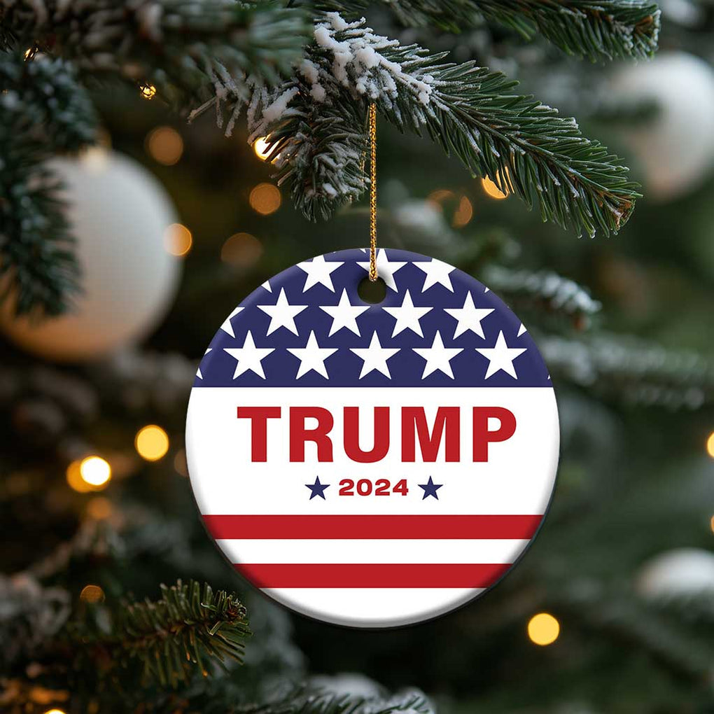 Trump 2024 American Flag Star Christmas Ornament TS11 Print Your Wear