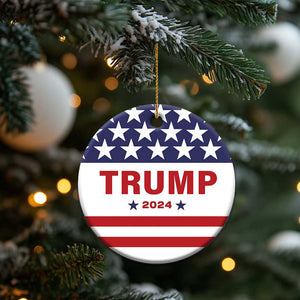 Trump 2024 American Flag Star Christmas Ornament TS11 Print Your Wear